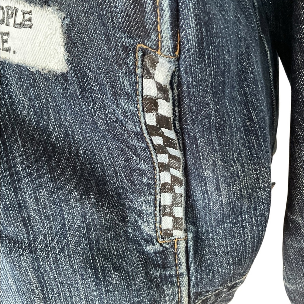 Hand Painted Alice in Wonderland | Cheshire Cat | Denim Jacket | Oversized | XXL - Picture 11 of 14
